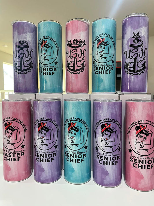 Navy Girl Tumbler 20oz