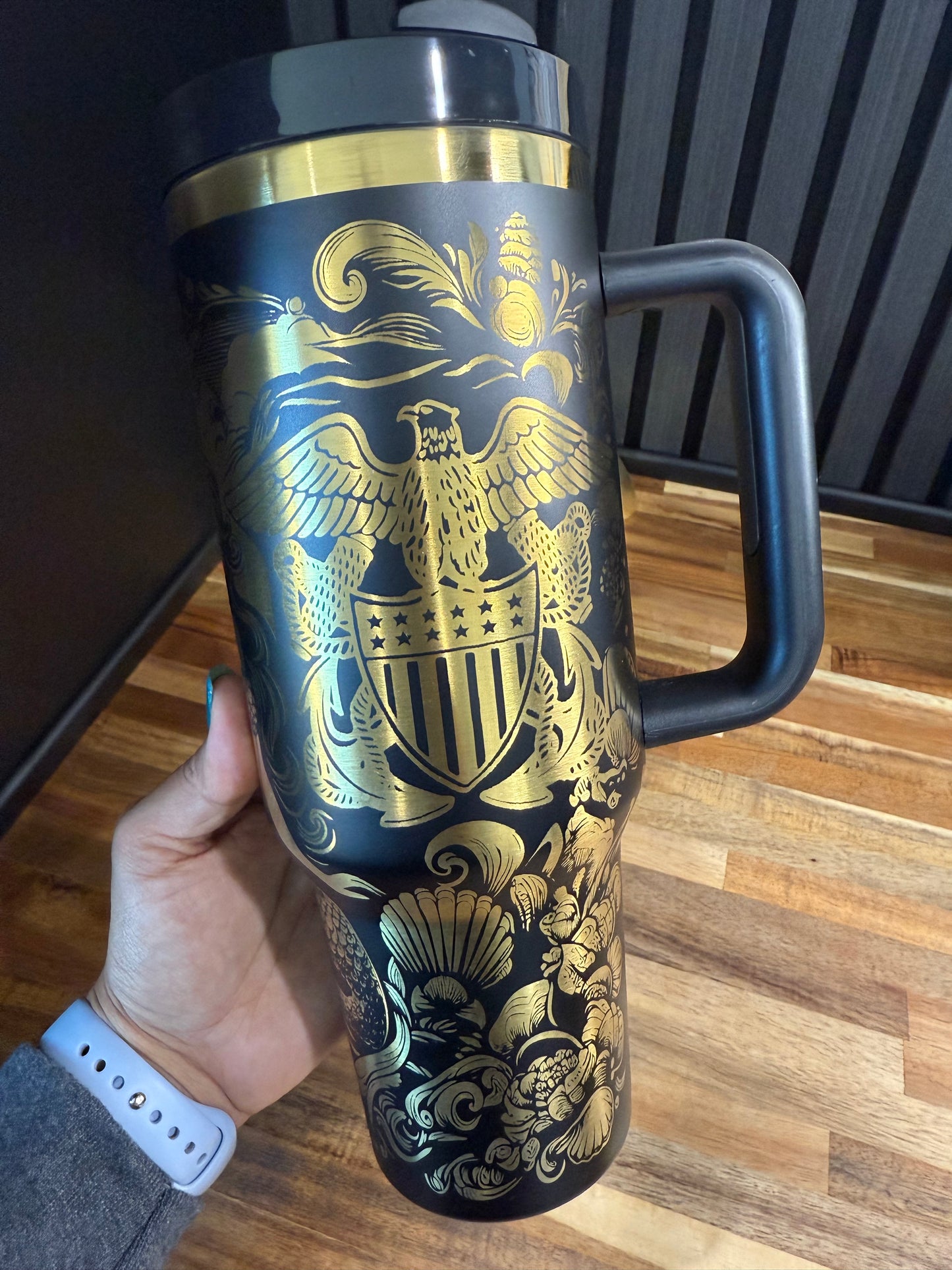 Mermaid of the Deep 40 oz Tumbler Gold Plating