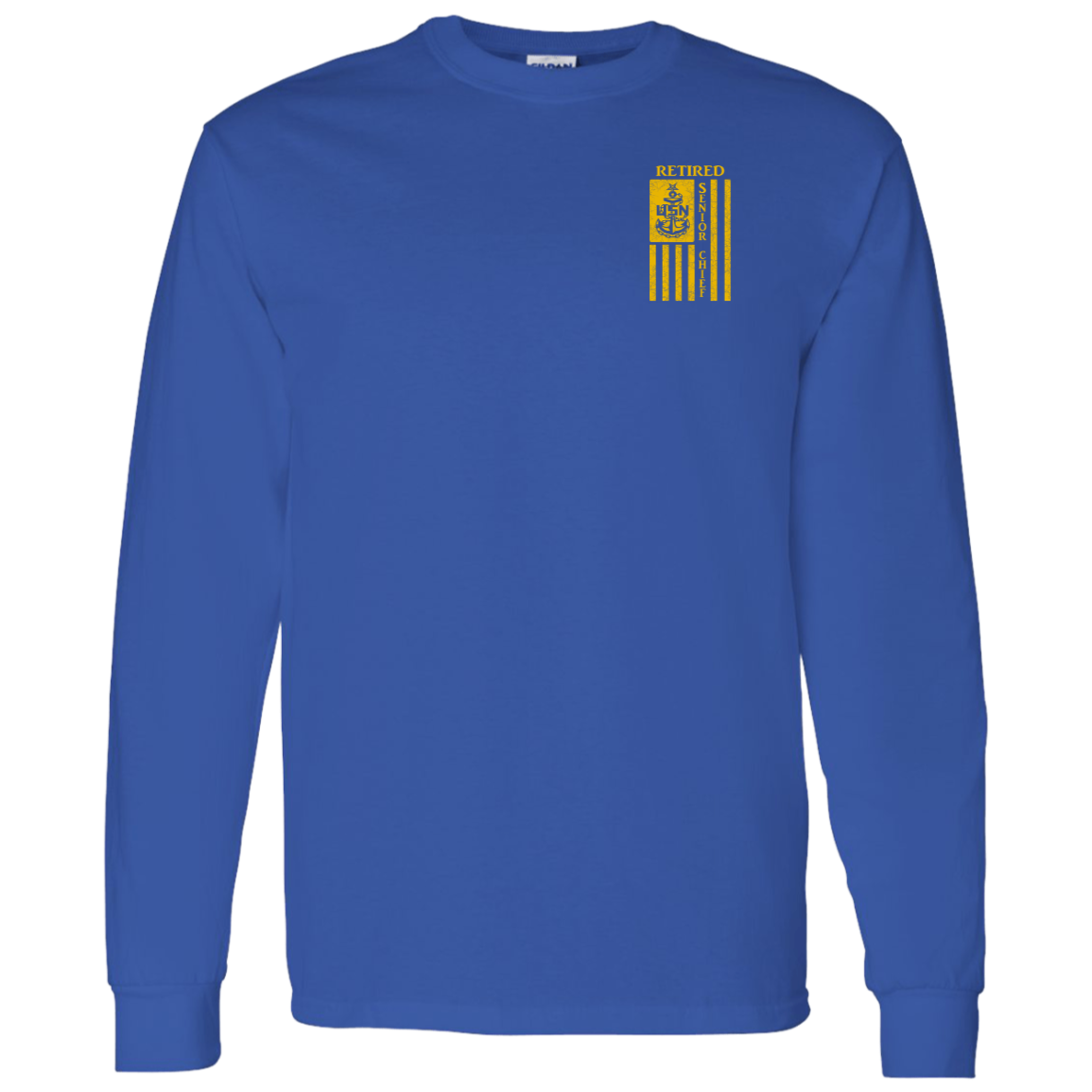 Retired Senior Chief Flag FB LS T-Shirt 5.3 oz.