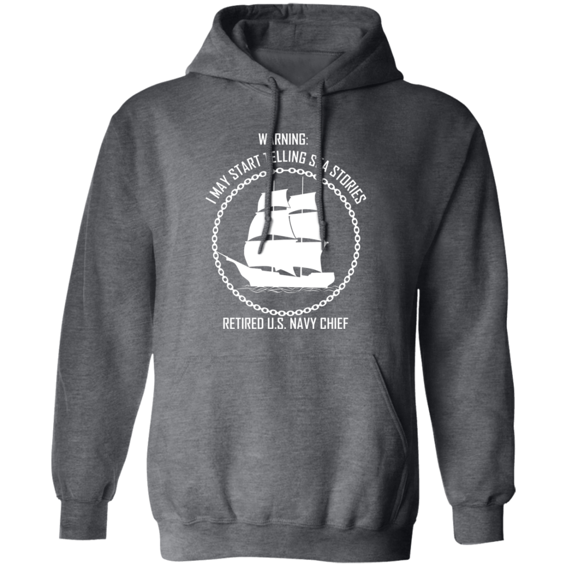 Retired Sea Stories White Pullover Hoodie