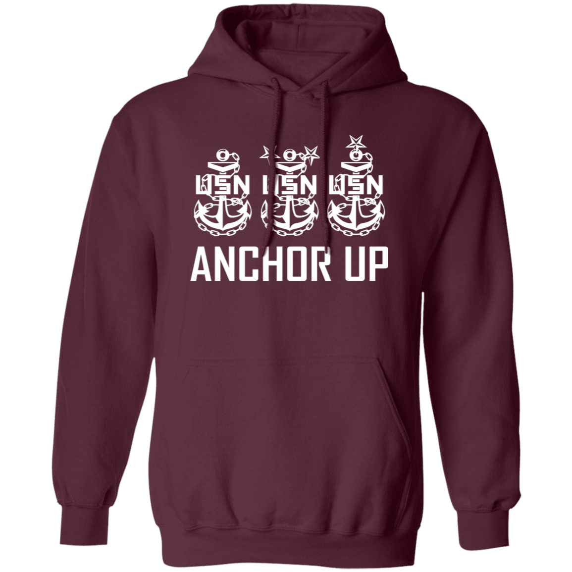 Anchor Up White Design Pullover Hoodie