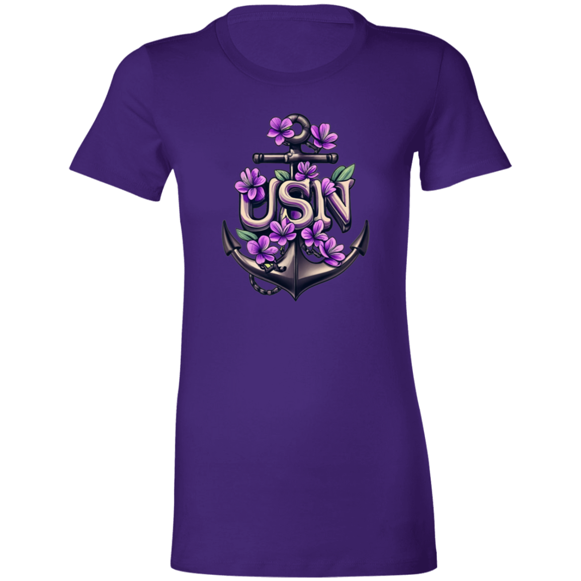 Purple Flower Anchor Ladies' Favorite T-Shirt