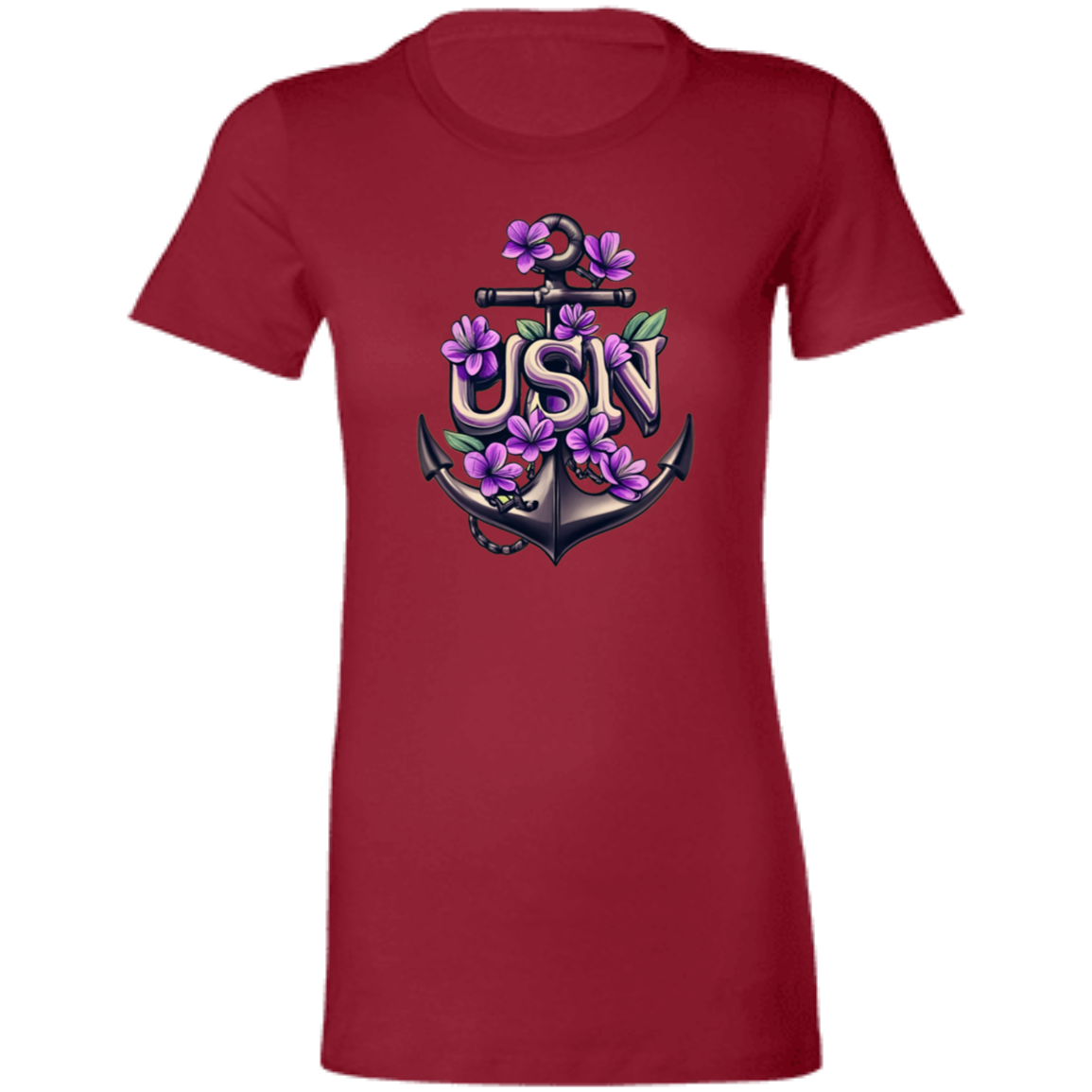 Purple Flower Anchor Ladies' Favorite T-Shirt