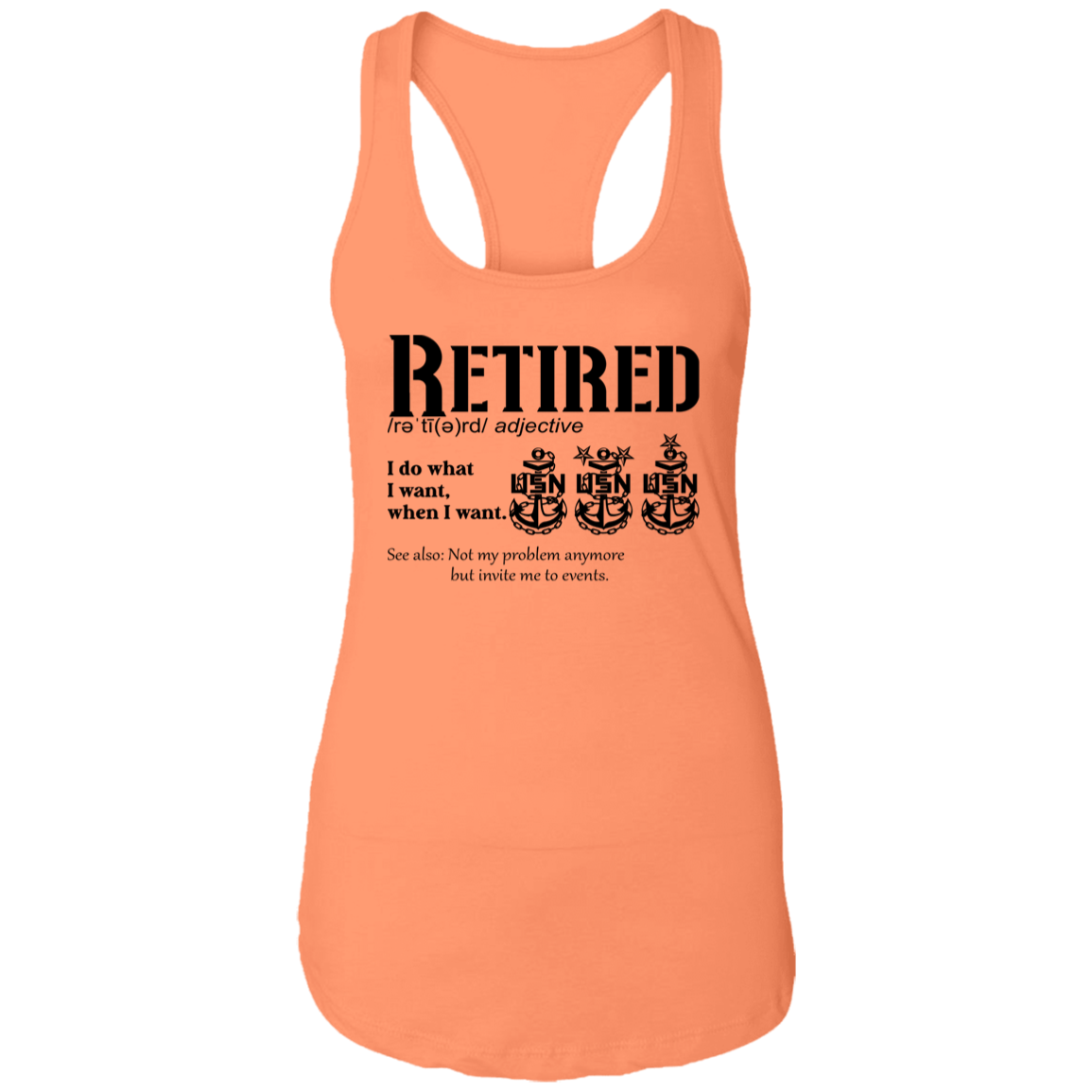 Retired Definition Ladies Racerback Tank