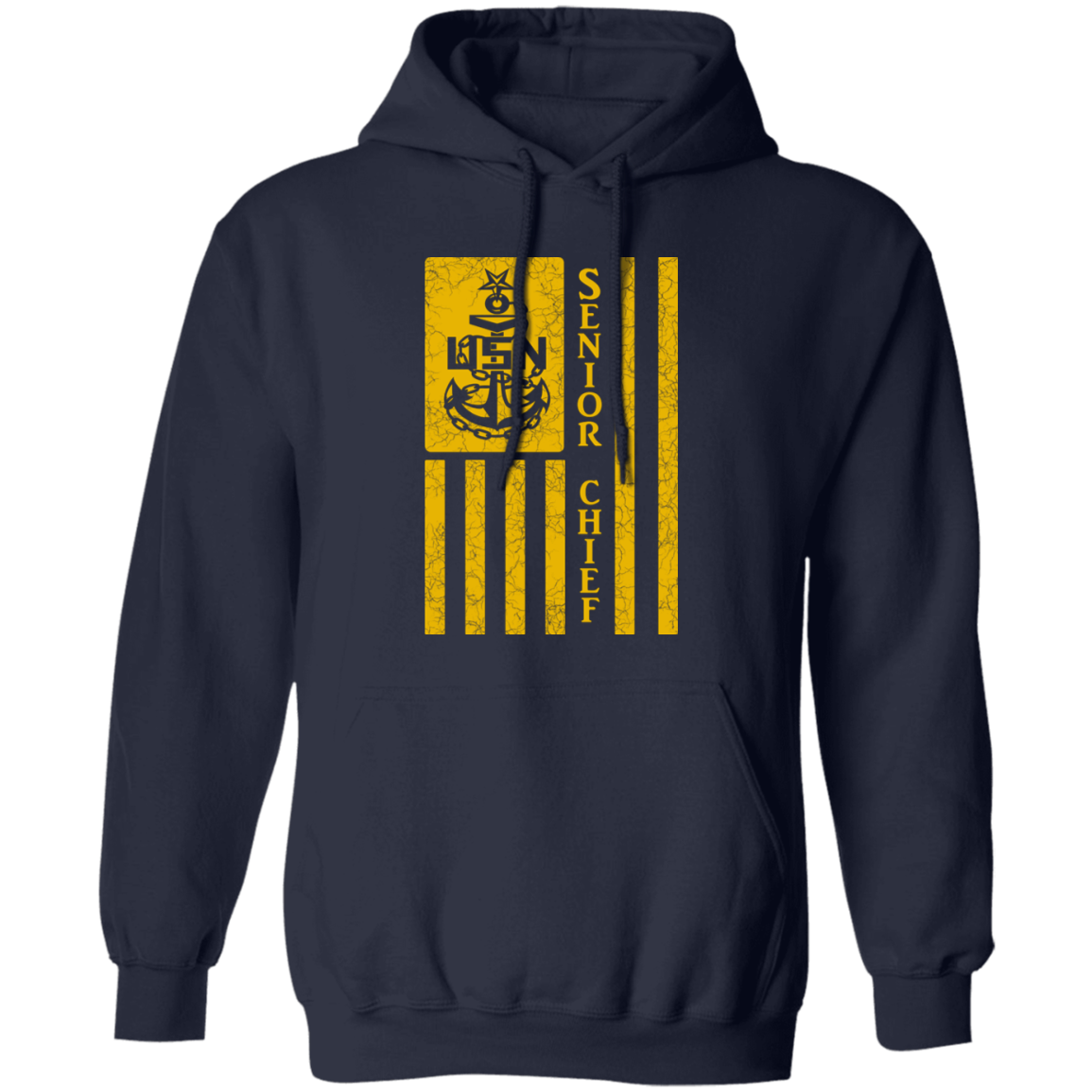 Senior Chief Flag Gold Pullover Hoodie