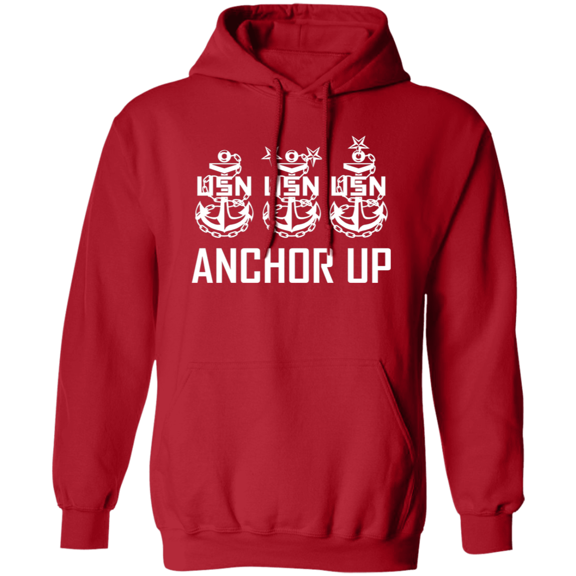 Anchor Up White Design Pullover Hoodie