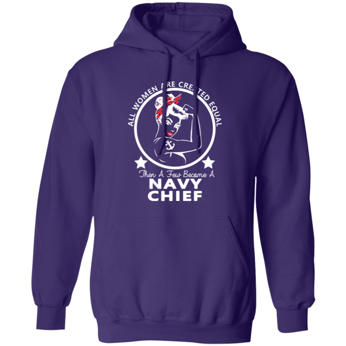 Navy Girl Chief White Pullover Hoodie