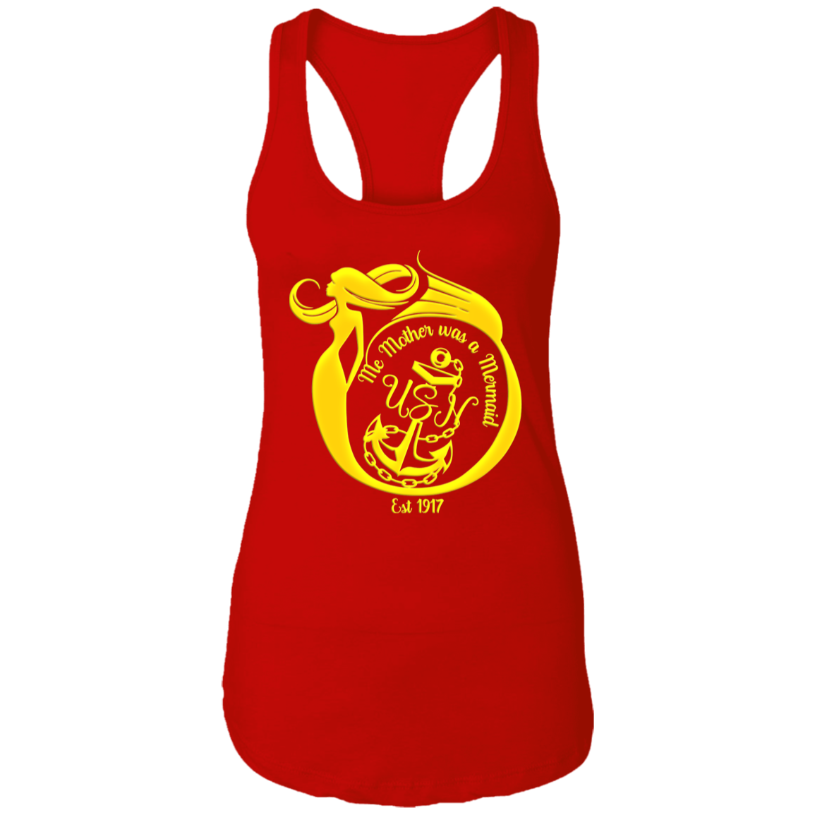 Me Mother Gold Ladies Racerback Tank