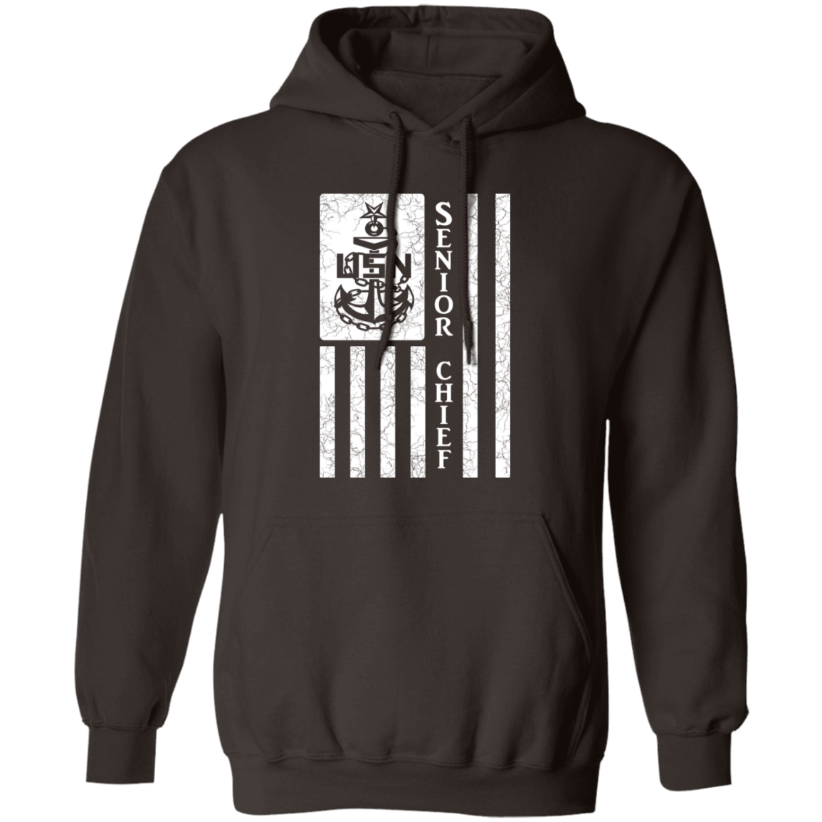 Senior Chief Flag White Pullover Hoodie