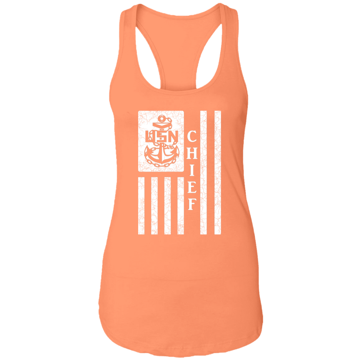 Chief Flag White Ladies Racerback Tank