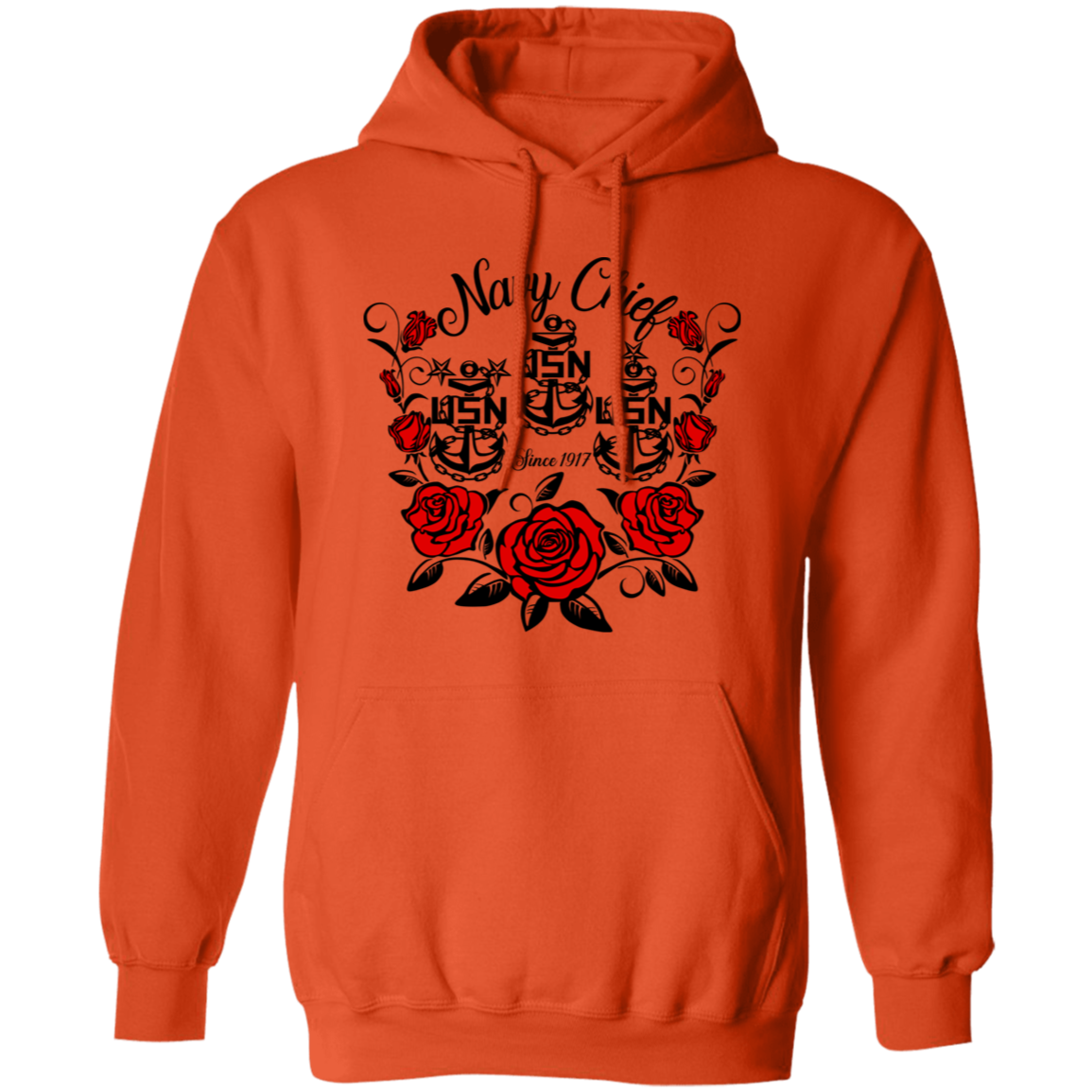 Navy Chief Rose Pullover Hoodie