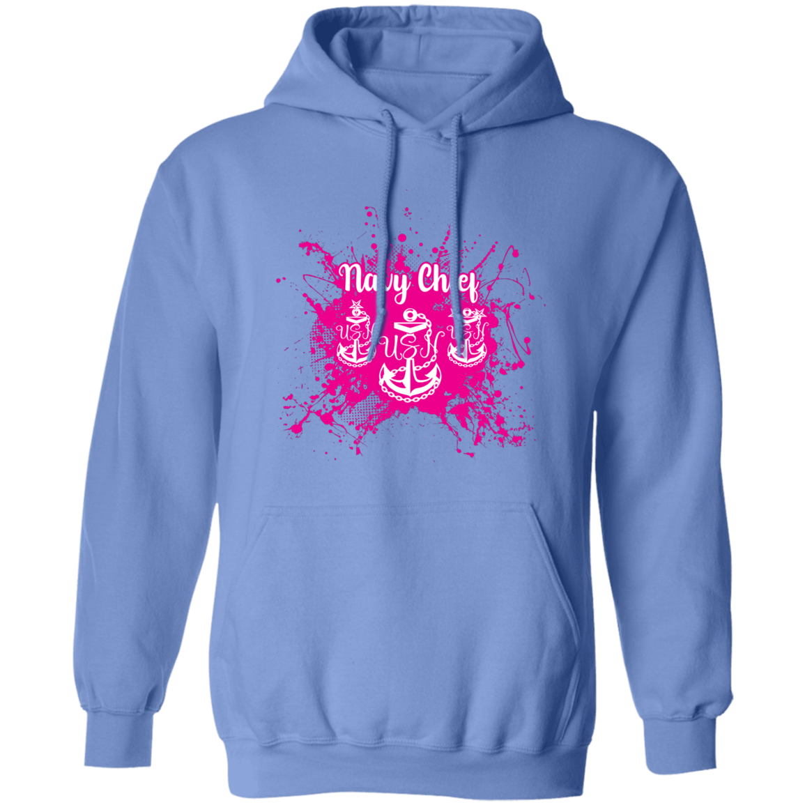 Navy Chief Pink Paint Pullover Hoodie