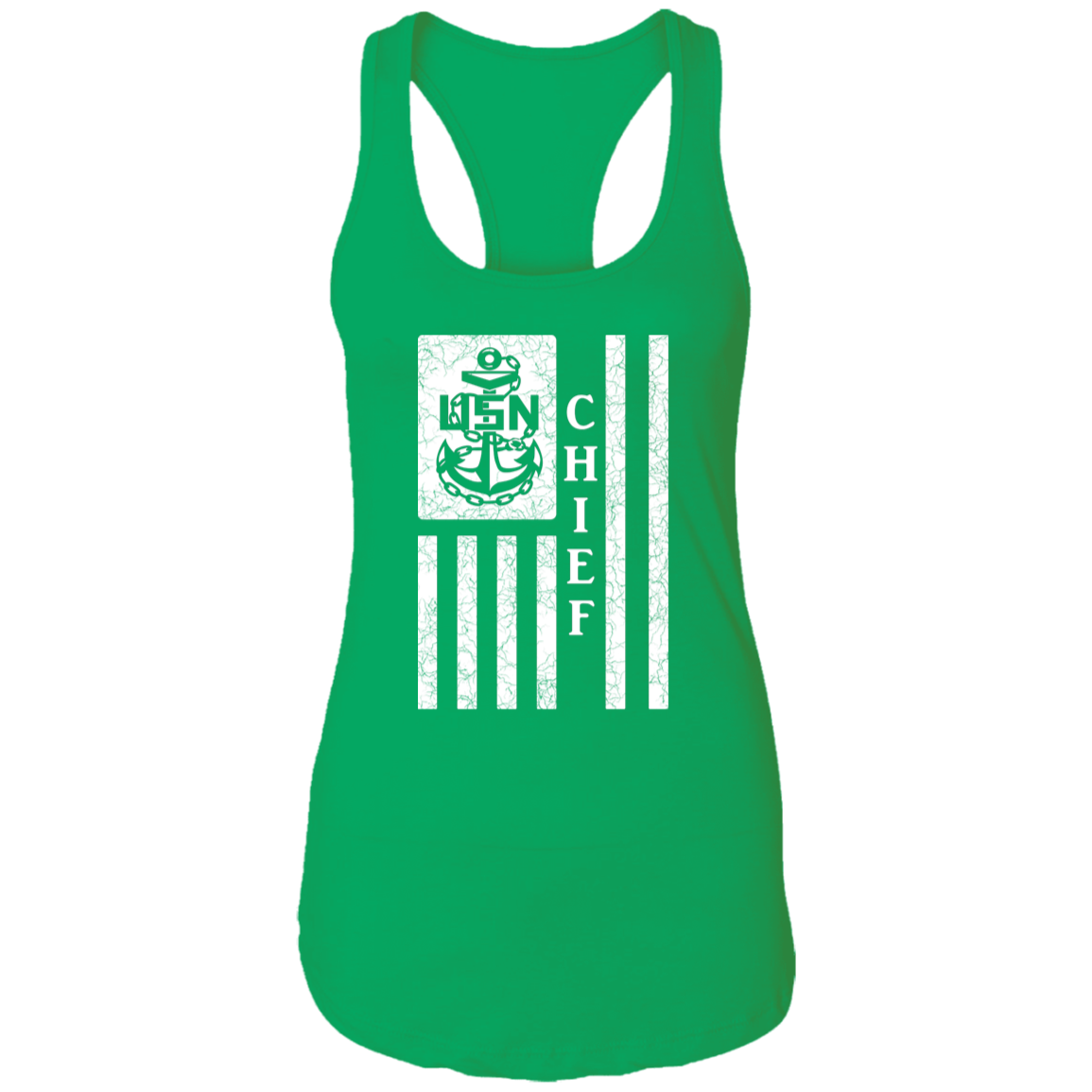Chief Flag White Ladies Racerback Tank