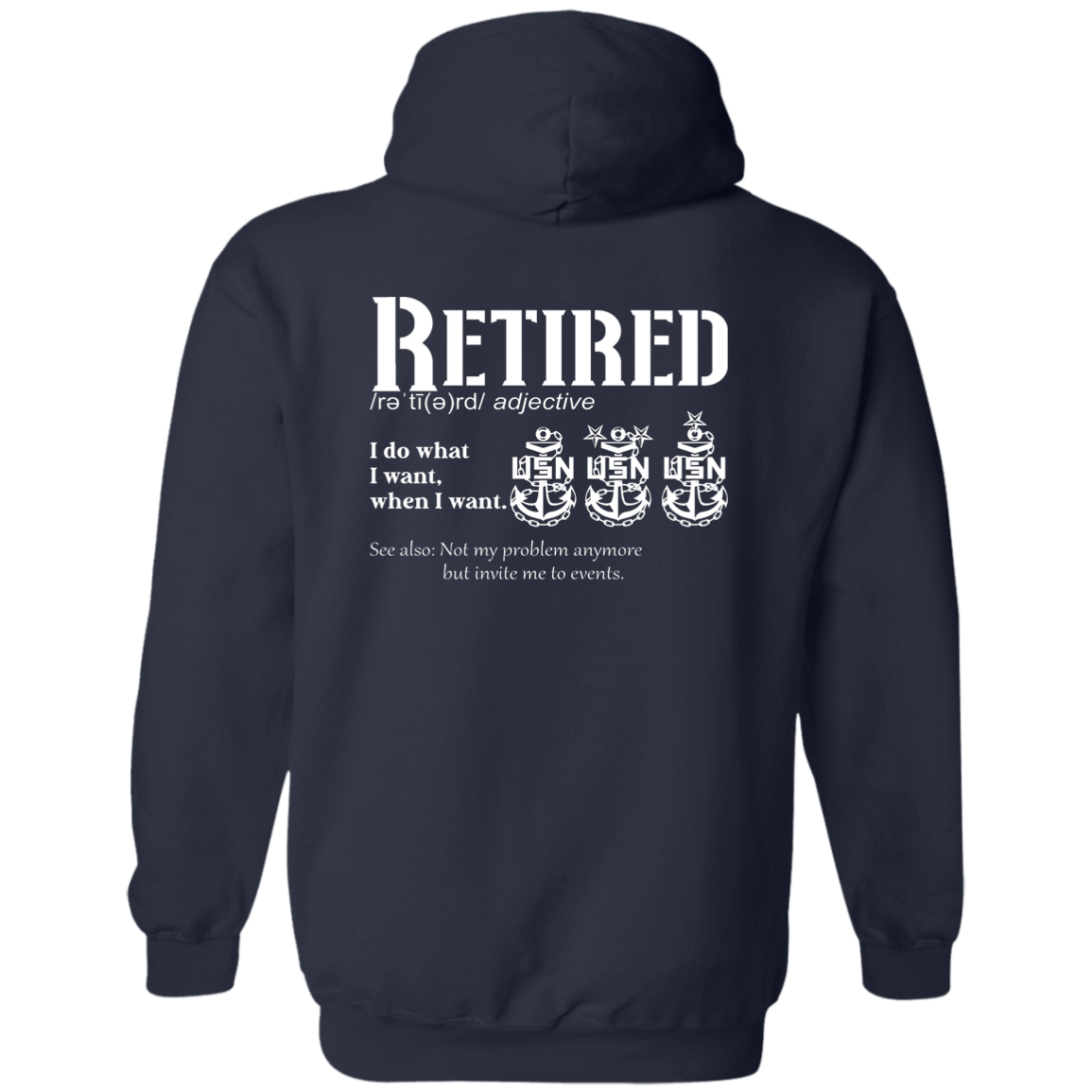 Retired Definition White Zip Up Hooded Sweatshirt