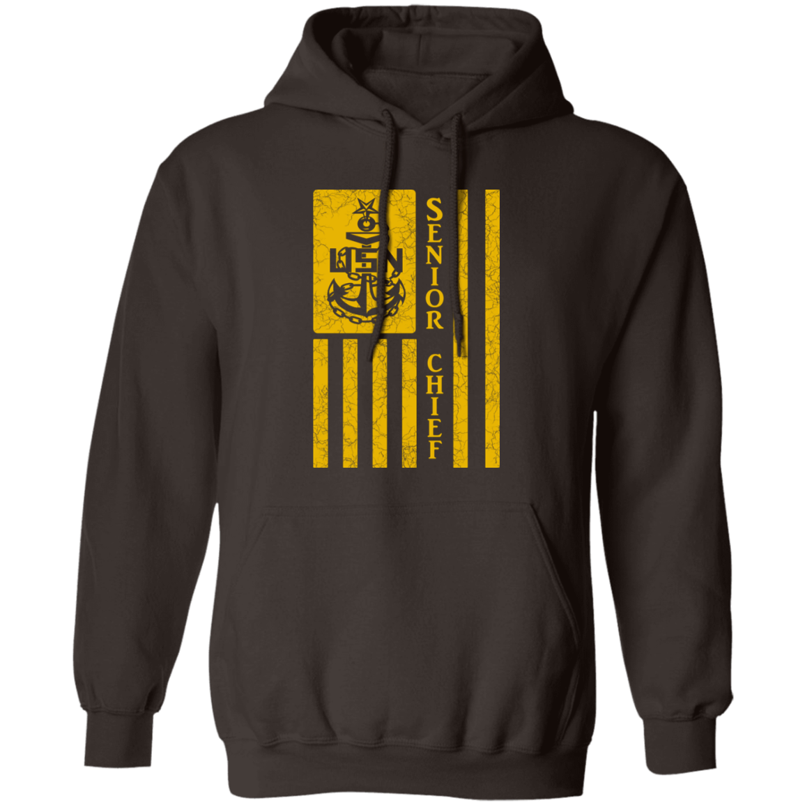 Senior Chief Flag Gold Pullover Hoodie