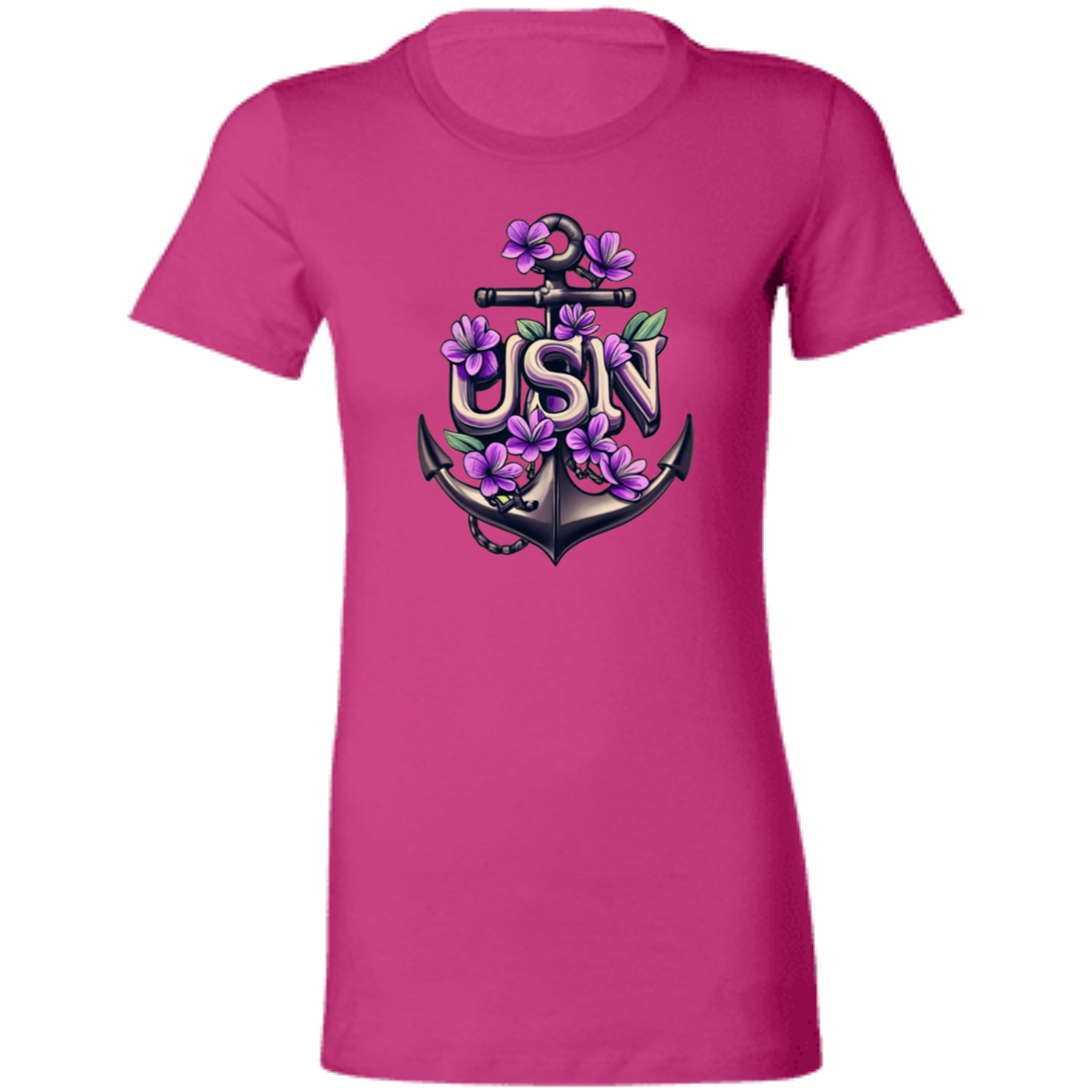 Purple Flower Anchor Ladies' Favorite T-Shirt