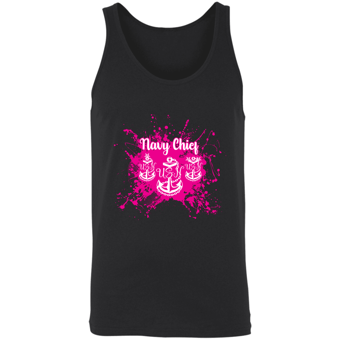Navy Chief Pink Paint Unisex Tank
