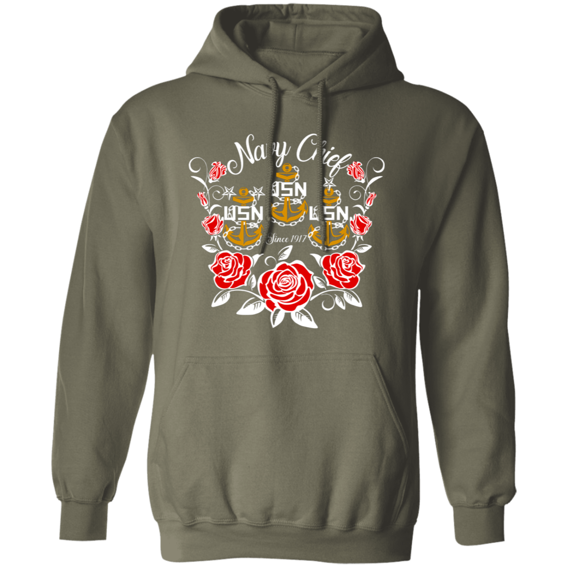 Navy Chief Rose Gold Pullover Hoodie