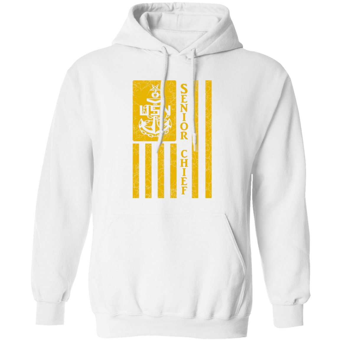 Senior Chief Flag Gold Pullover Hoodie