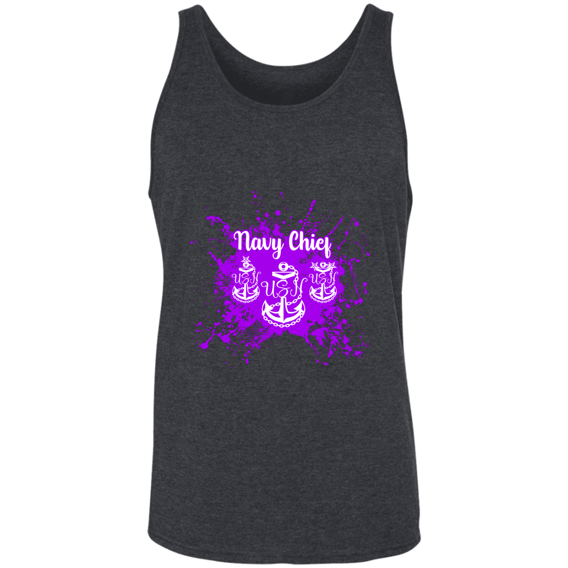 Navy Chief Purple Paint Unisex Tank
