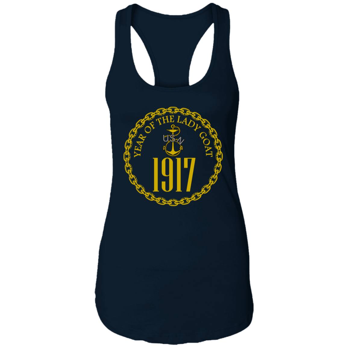 Year of the Lady Goat Gold Ladies Racerback Tank