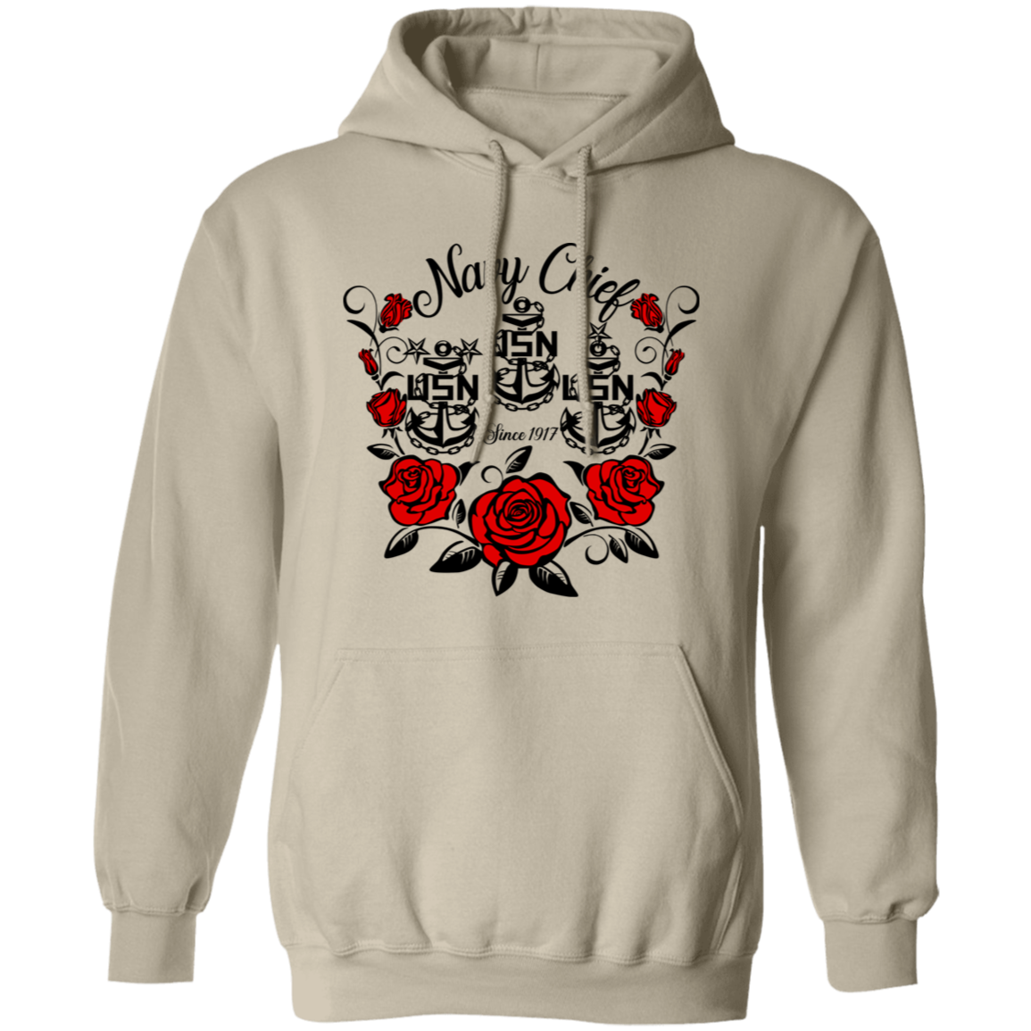 Navy Chief Rose Pullover Hoodie