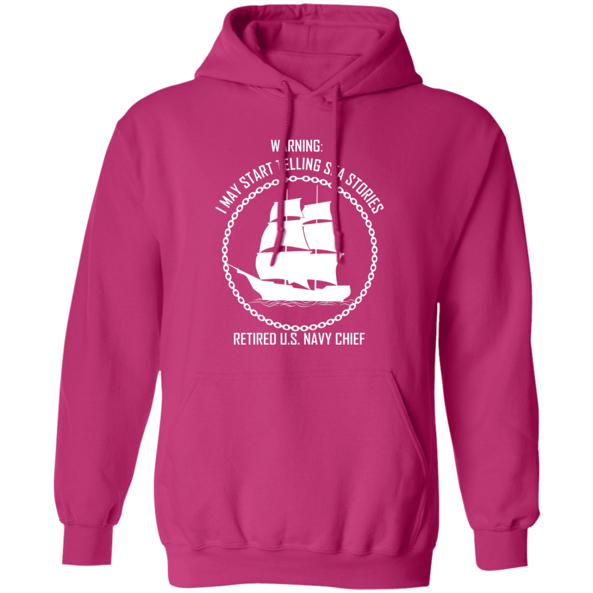 Retired Sea Stories White Pullover Hoodie