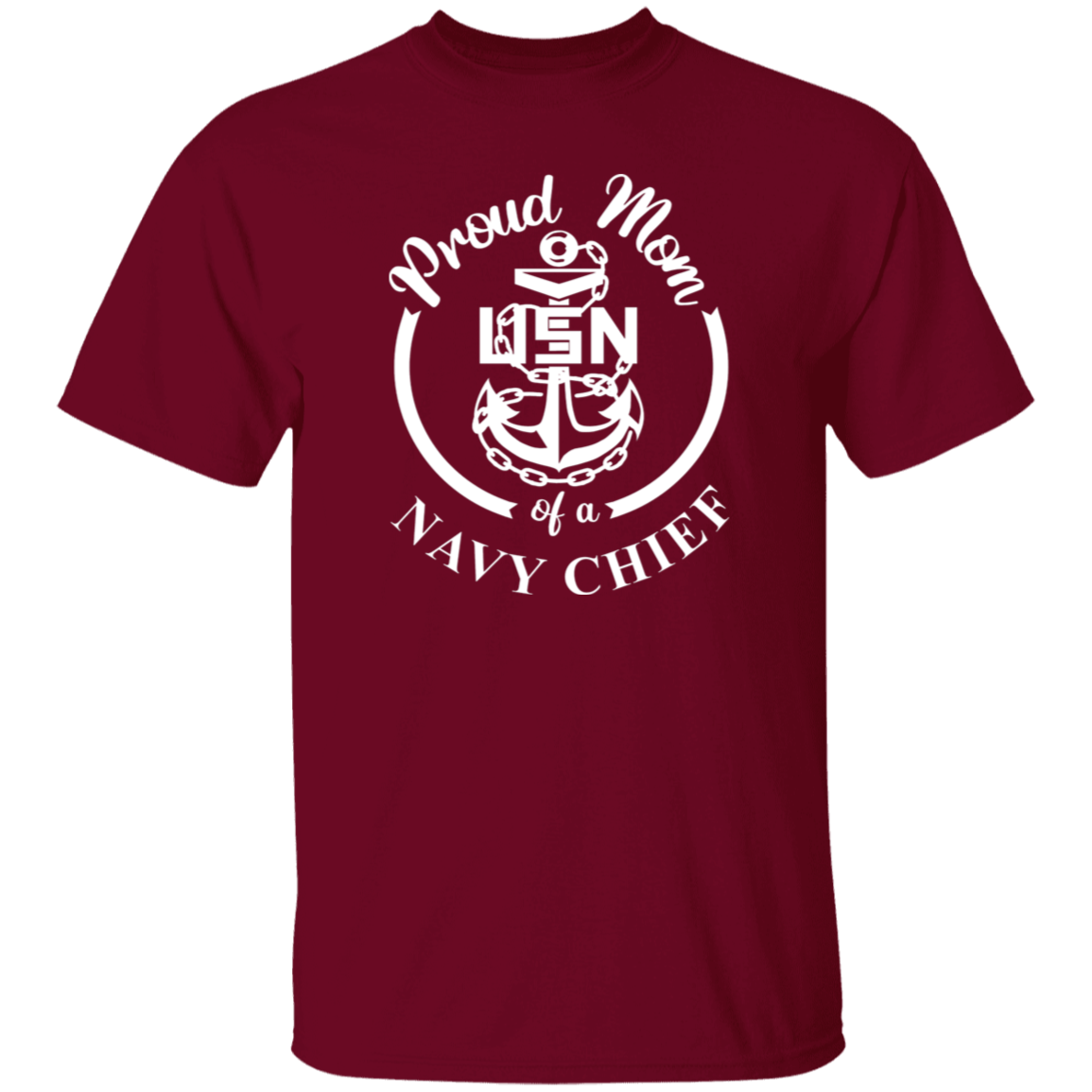 Proud Mom White Design 5.3 oz. T-Shirt
