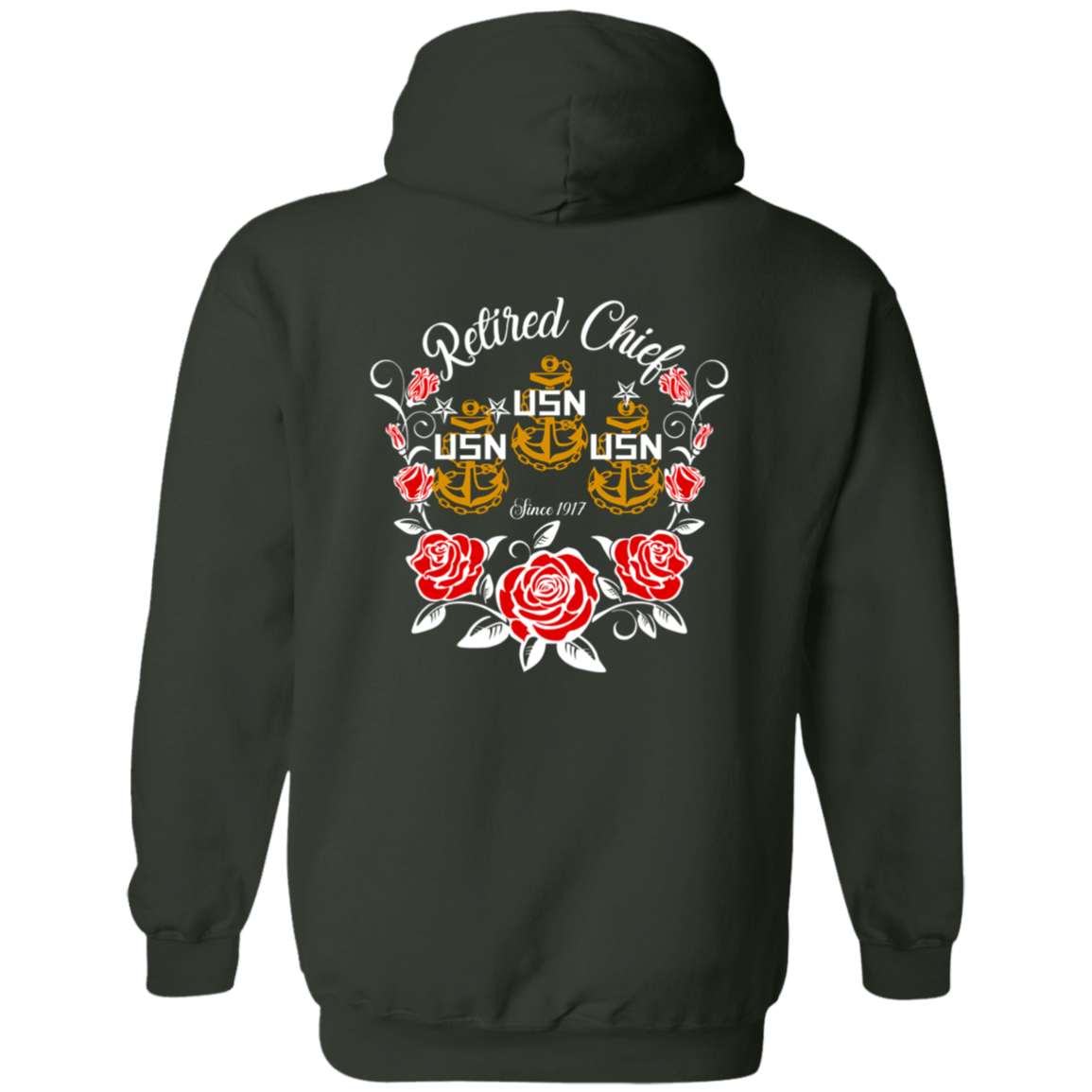 Retired Chief Rose Zip Up Hooded Sweatshirt