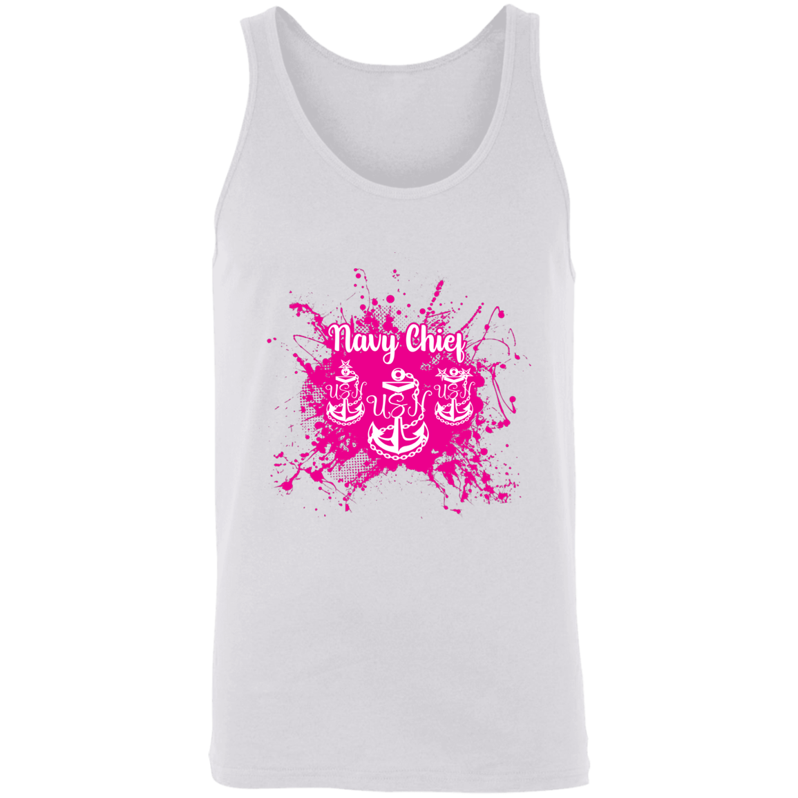 Navy Chief Pink Paint Unisex Tank