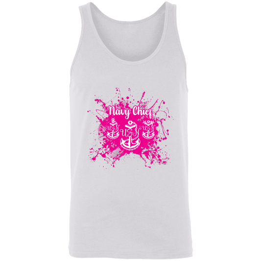 Navy Chief Pink Paint Unisex Tank