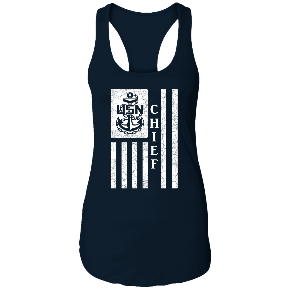 Chief Flag White Ladies Racerback Tank