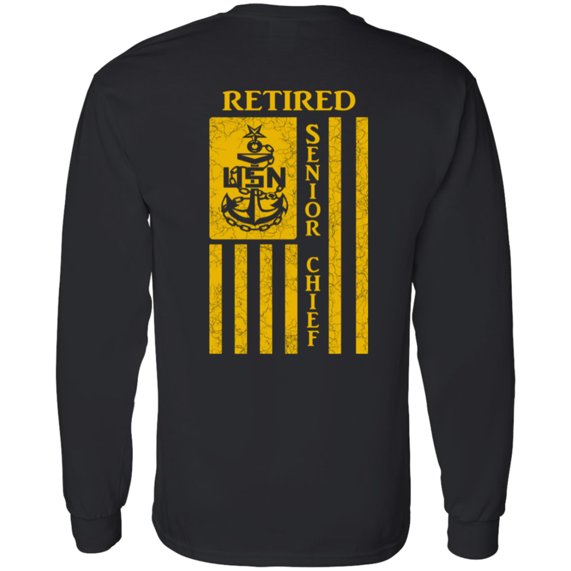 Retired Senior Chief Flag FB LS T-Shirt 5.3 oz.