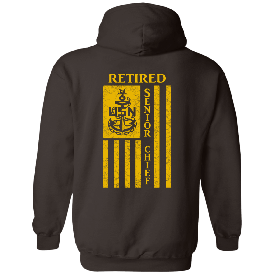 Retired Senior Chief Flag FB Pullover Hoodie