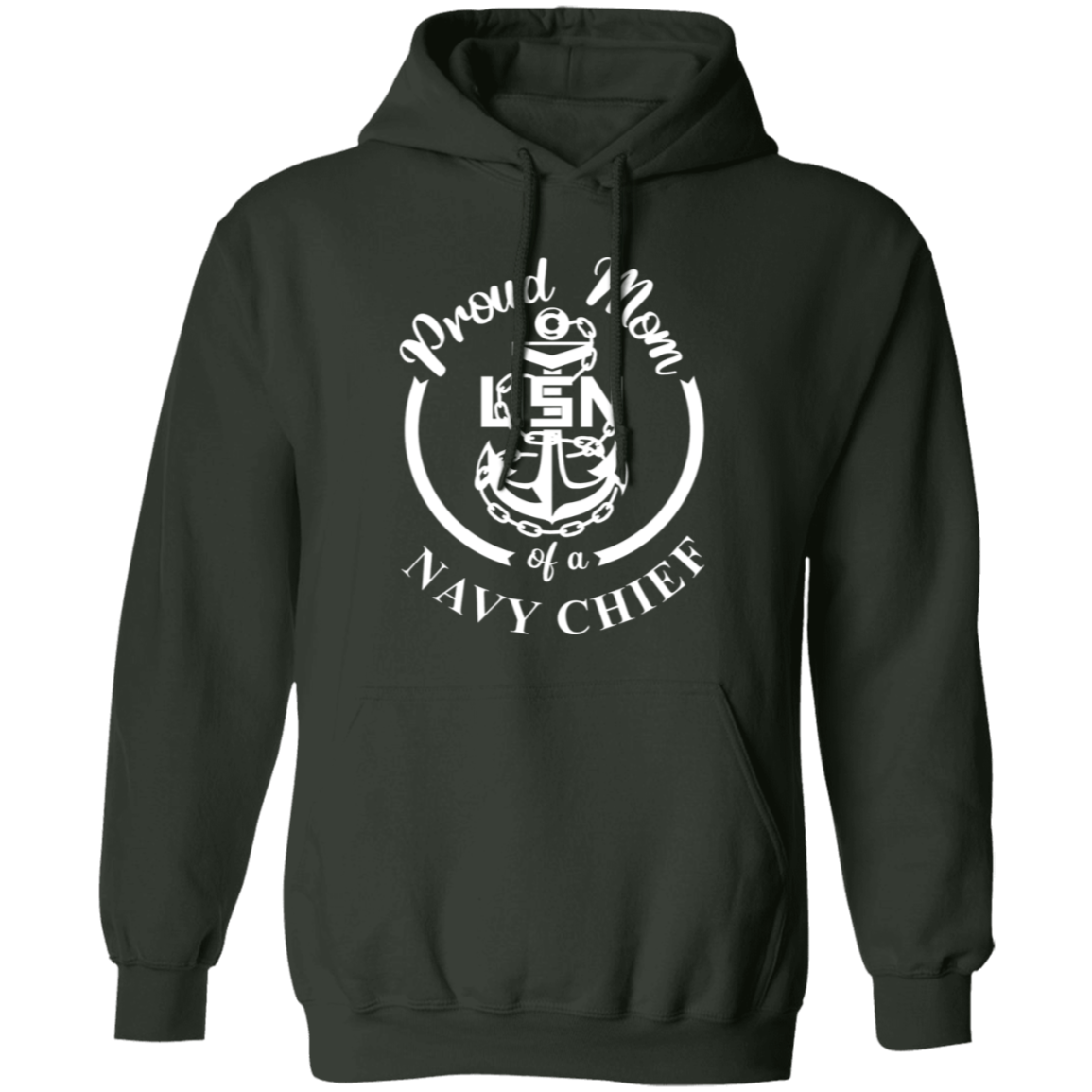 Proud Mom White Design Pullover Hoodie