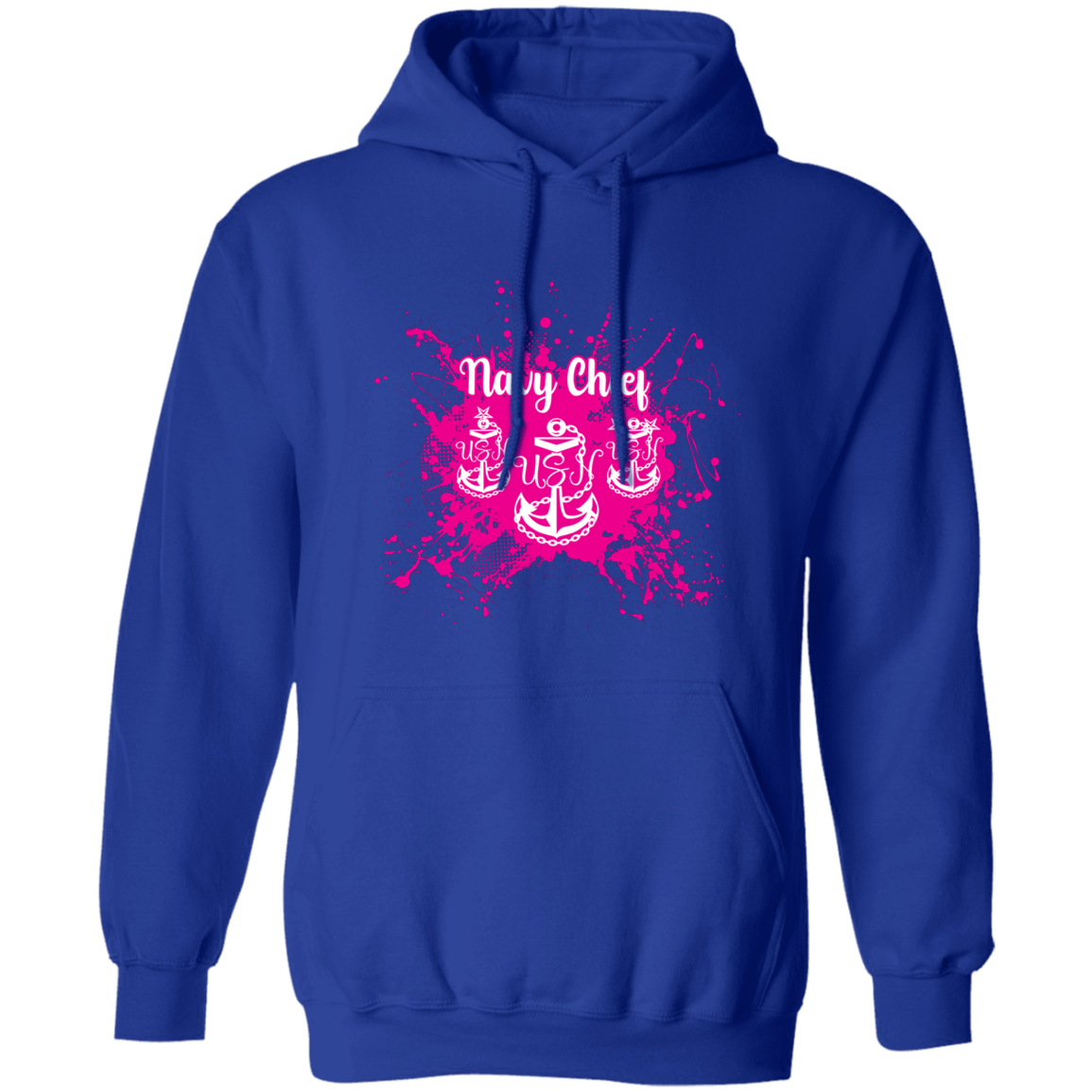 Navy Chief Pink Paint Pullover Hoodie