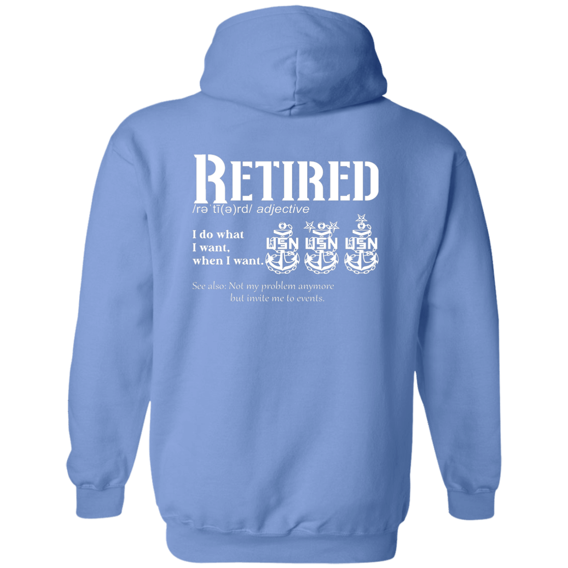 Retired Definition White Zip Up Hooded Sweatshirt
