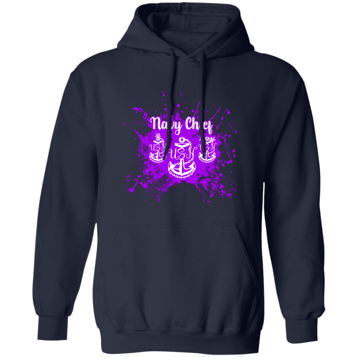 Navy Chief Purple Paint Pullover Hoodie