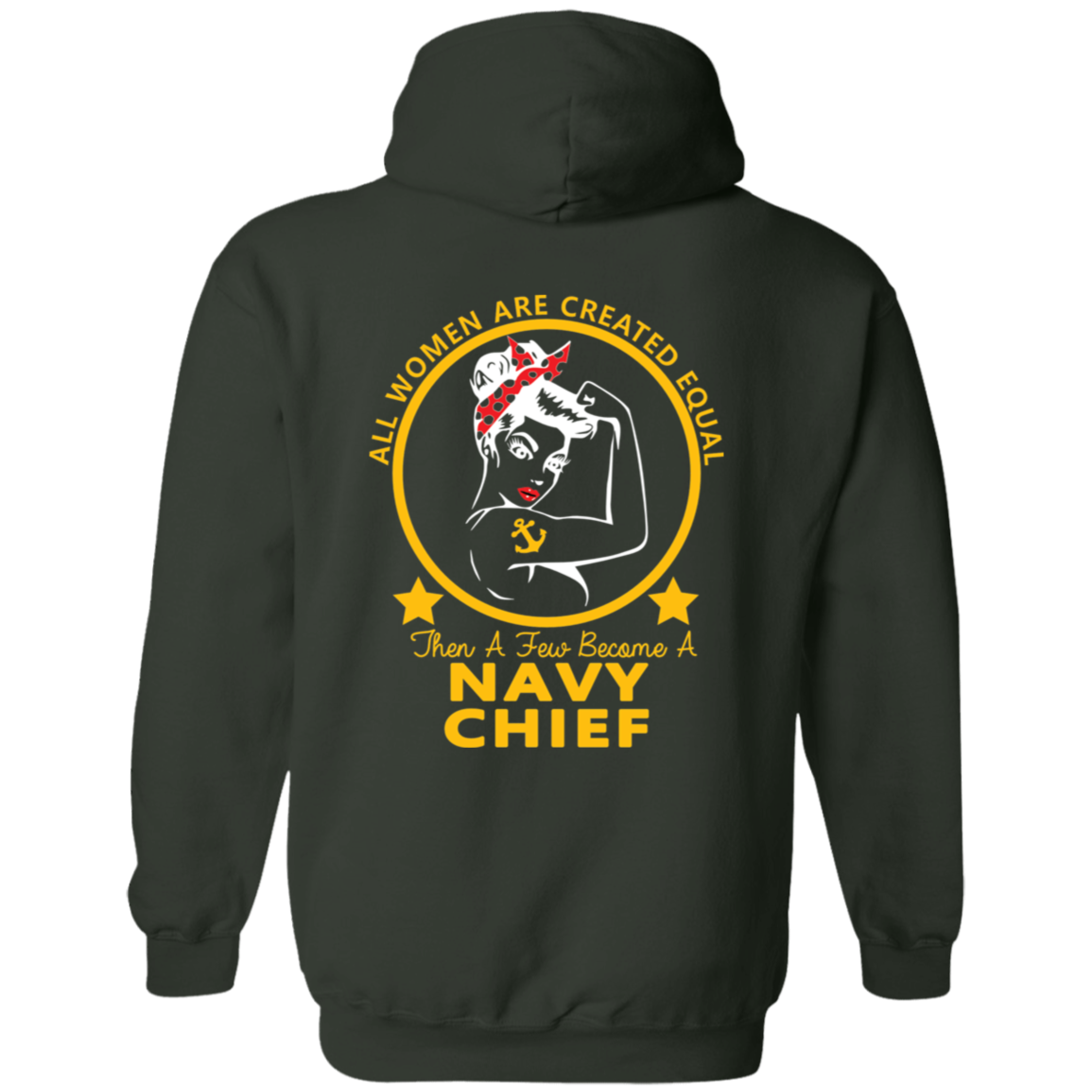 Navy Girl Front and Back Pullover Hoodie