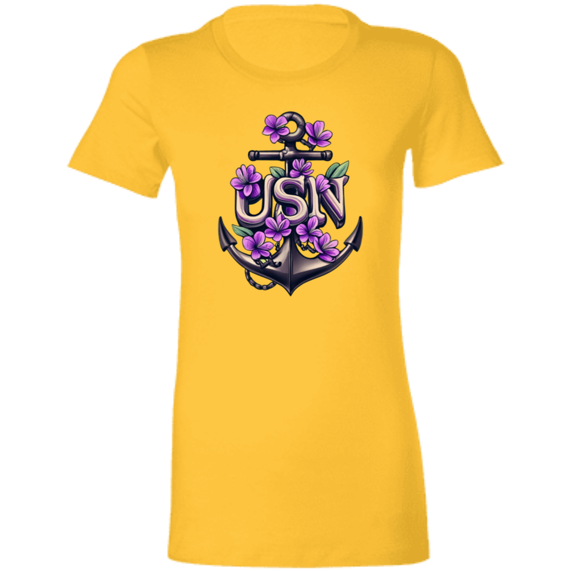 Purple Flower Anchor Ladies' Favorite T-Shirt