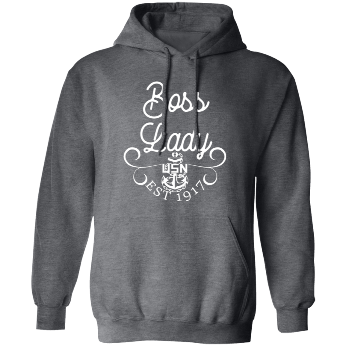 Boss Lady White Design Pullover Hoodie