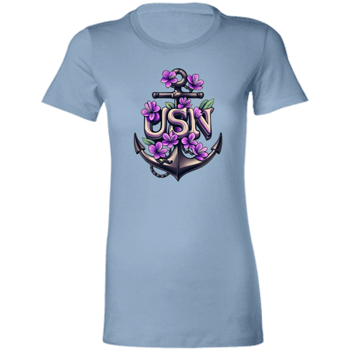Purple Flower Anchor Ladies' Favorite T-Shirt
