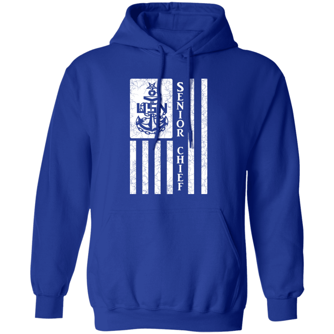 Senior Chief Flag White Pullover Hoodie