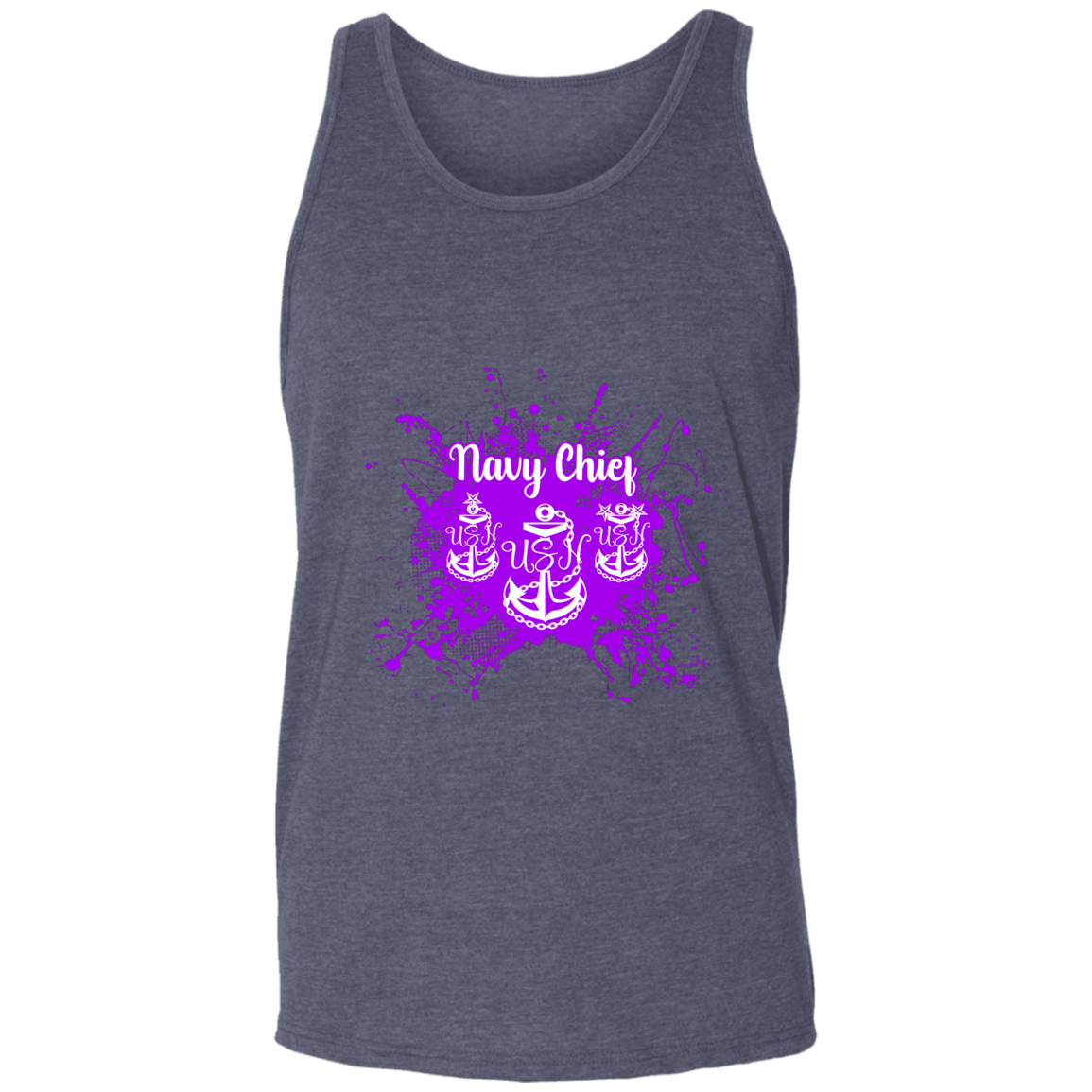 Navy Chief Purple Paint Unisex Tank