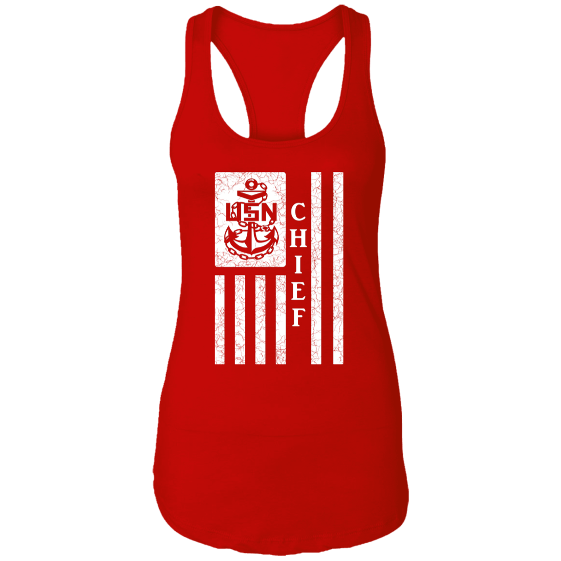 Chief Flag White Ladies Racerback Tank