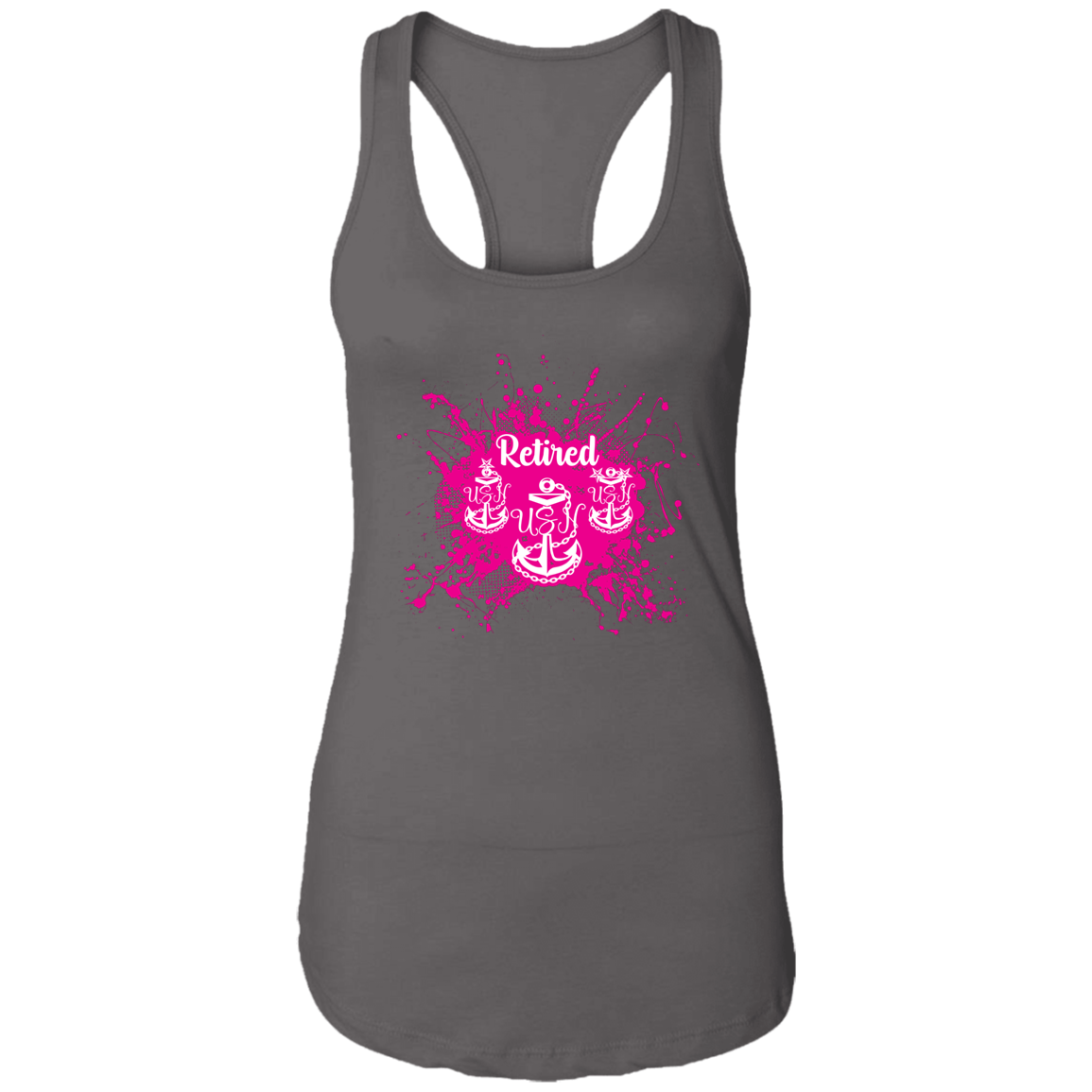 Retired Chief Pink Paint Ladies Racerback Tank