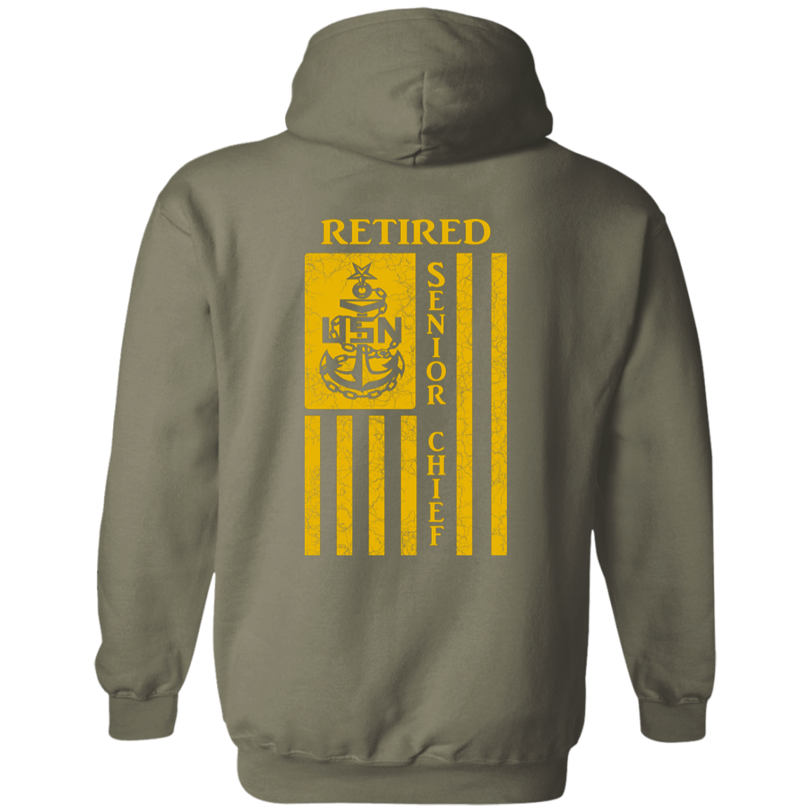 Retired Senior Chief Flag FB Pullover Hoodie