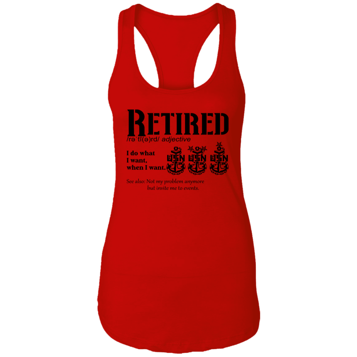 Retired Definition Ladies Racerback Tank
