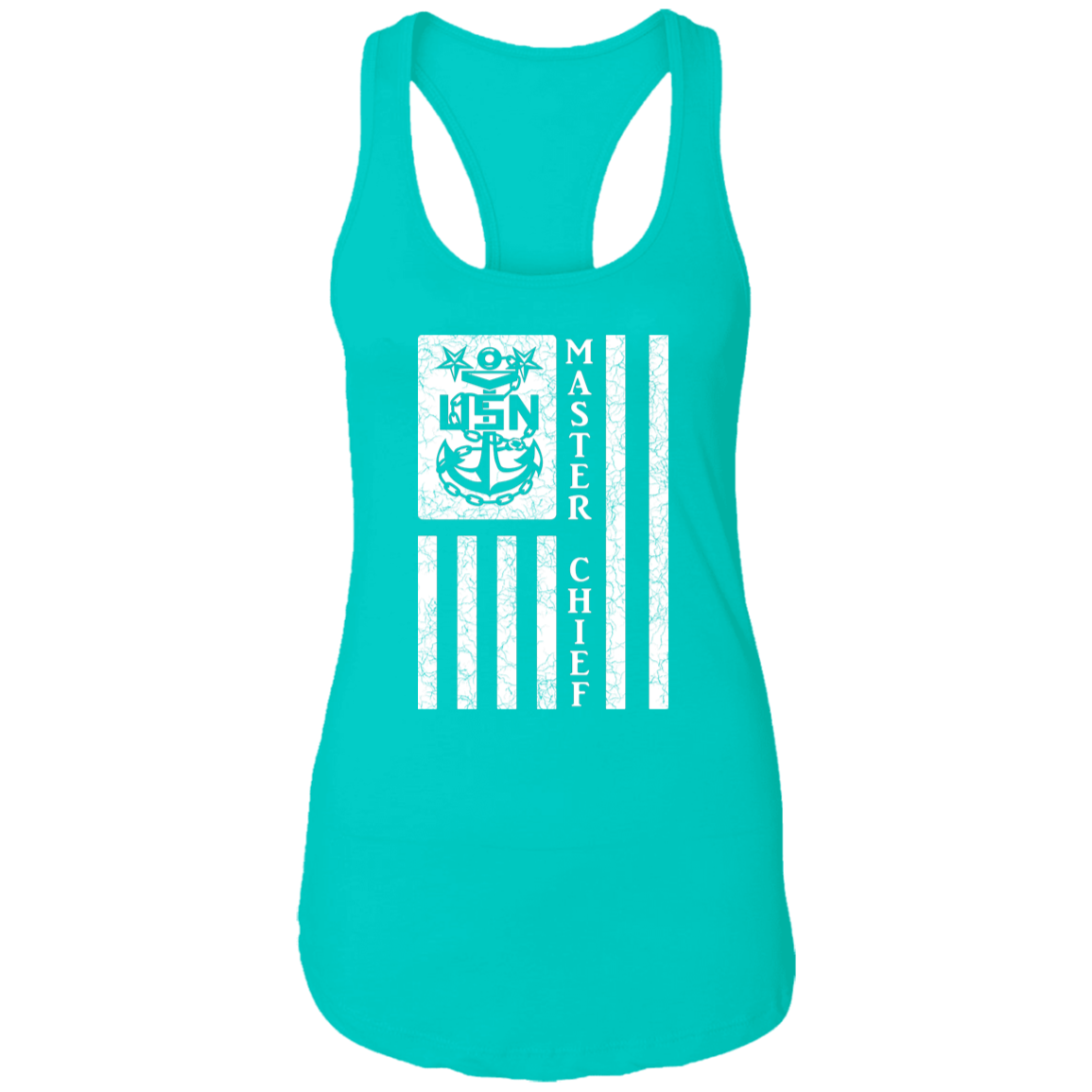 Master Chief Flag White Ladies Racerback Tank