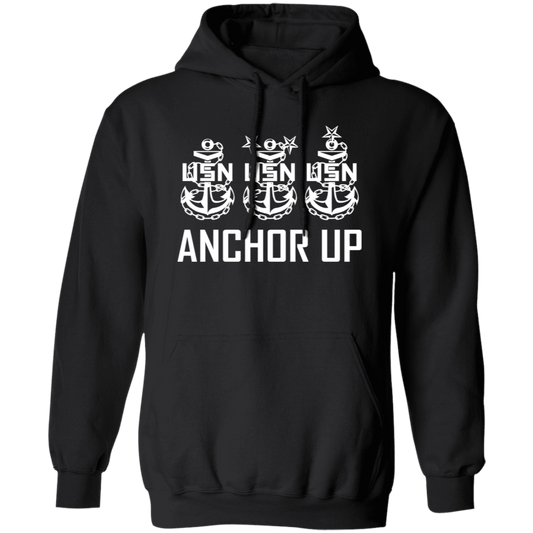 Anchor Up White Design Pullover Hoodie